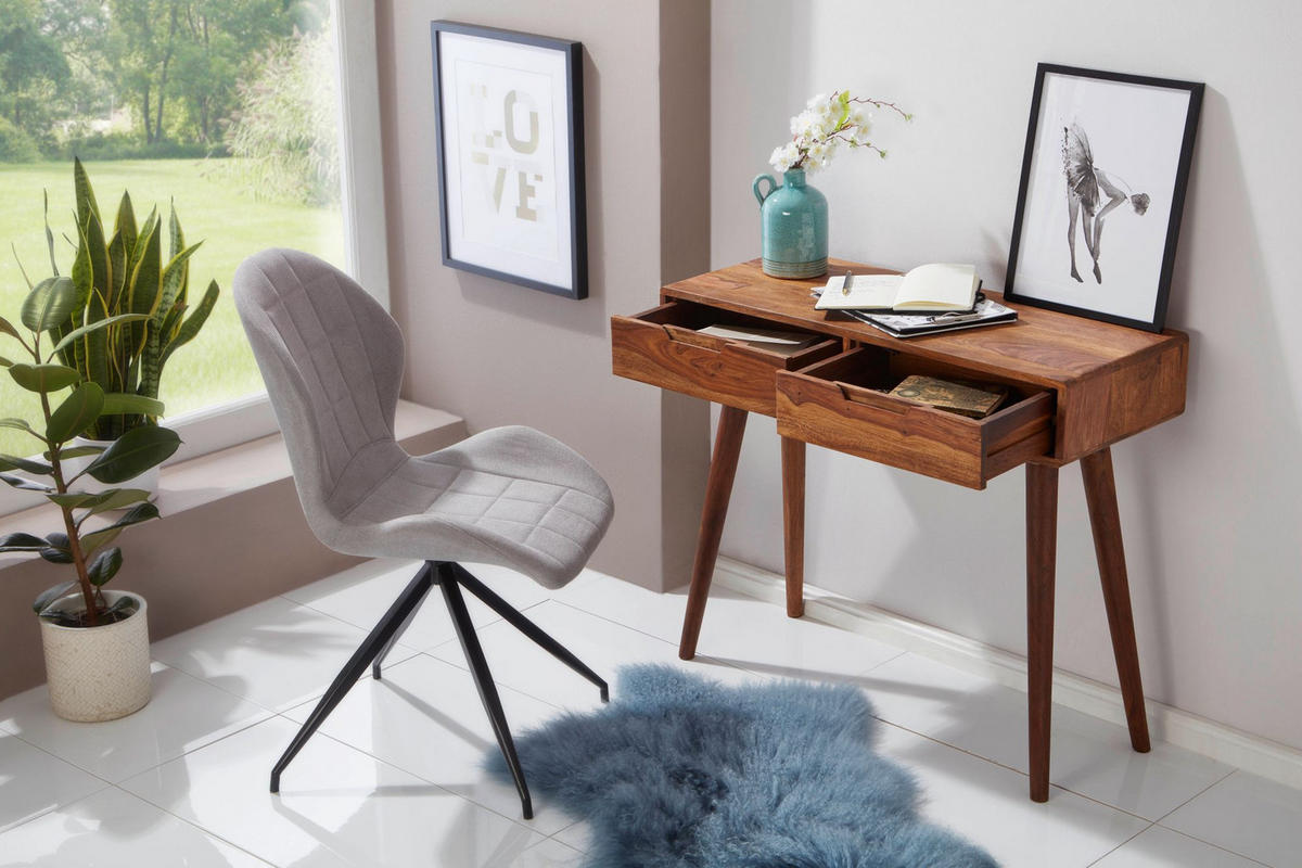 KONSOLENTISCH – Massivholz, 90 cm, handgefertigt, Landhausstil - Braun, Holz (36/90/76cm) - KADIMA DESIGN
