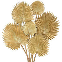 KUNSTPFLANZE 6-teiliges Set Palmenblätter Gold 45 cm - Goldfarben, Kunststoff (36cm)