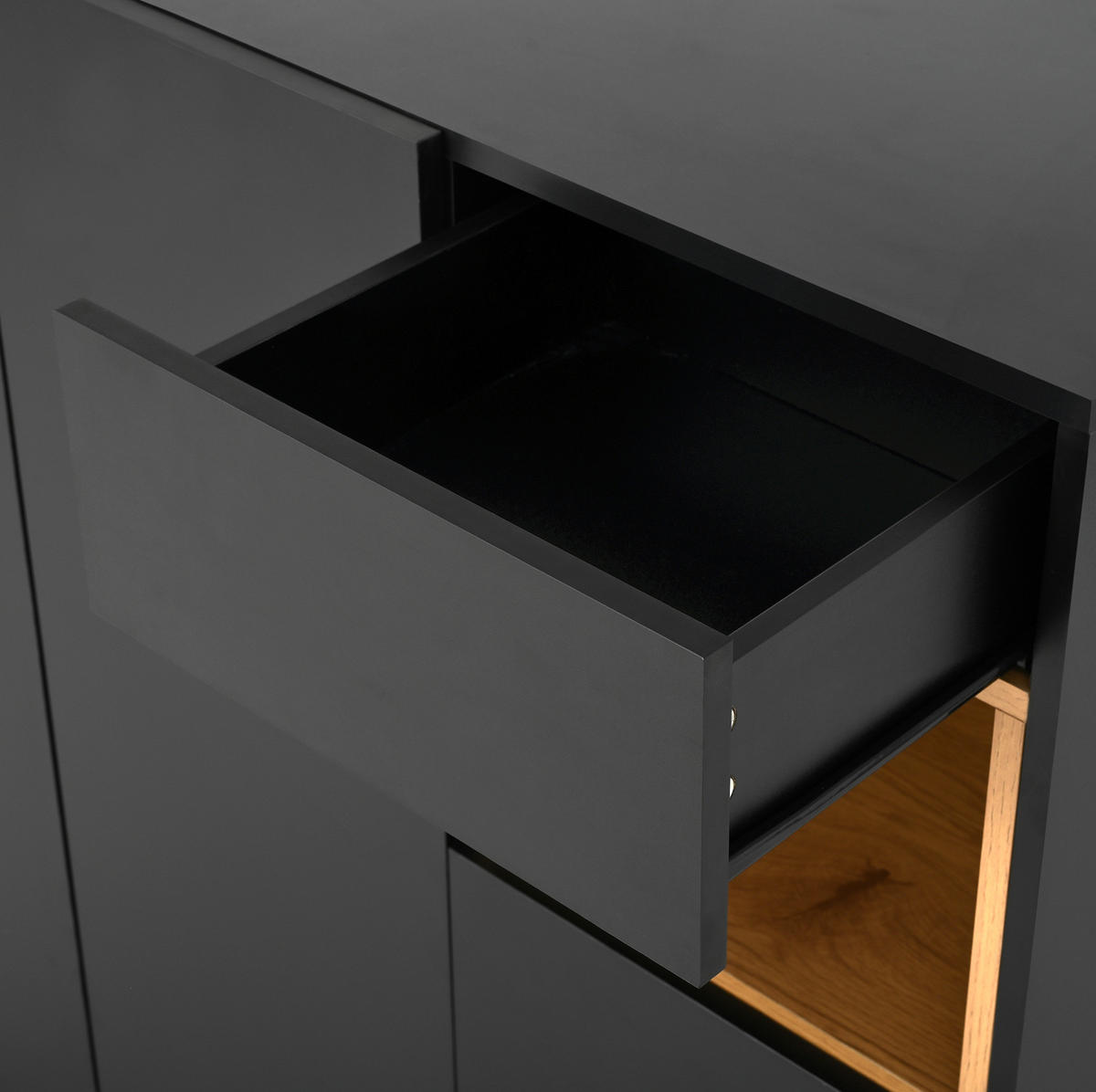 SCHUHSCHRANK 105/100,5/39,5 cm Schwarz und Natur aus Spanplatte mit LED-Beleuchtung - Schwarz, Holzwerkstoff (105/100/39cm) - OKMYHOME