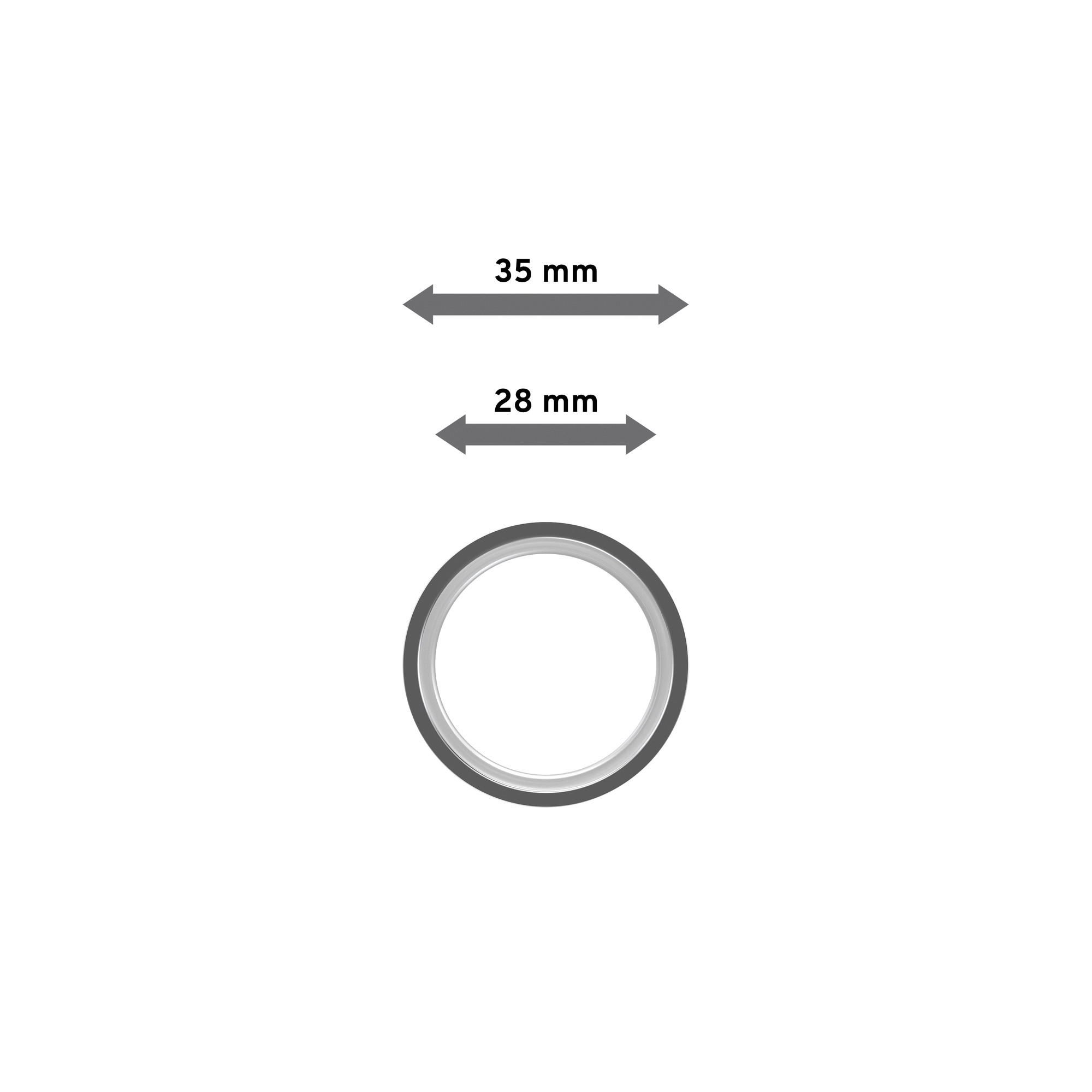 FLACHRINGE MIT EINLAGE UND FALTENHAKEN FÜR GARDINENSTANGEN 20 mm Ø, Chrom, Packung 10 Stück - Chromfarben, Metall (20cm) - INTERDECO