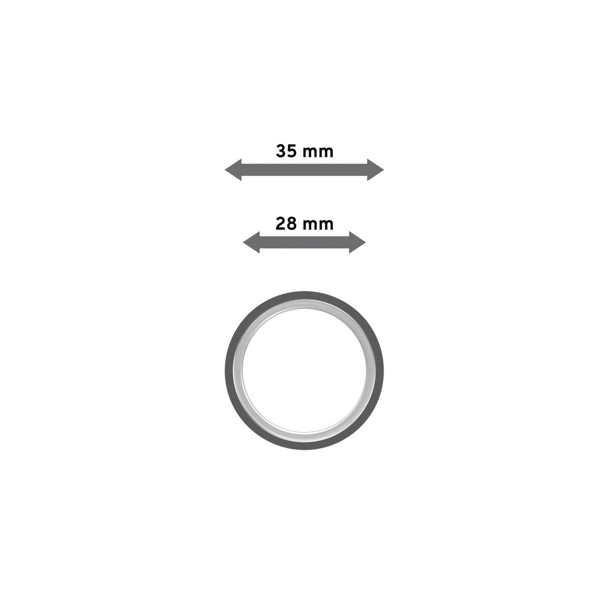 FLACHRINGE MIT EINLAGE UND FALTENHAKEN FÜR GARDINENSTANGEN 20 mm Ø, Chrom, Packung 10 Stück - Chromfarben, Metall (20cm) - INTERDECO