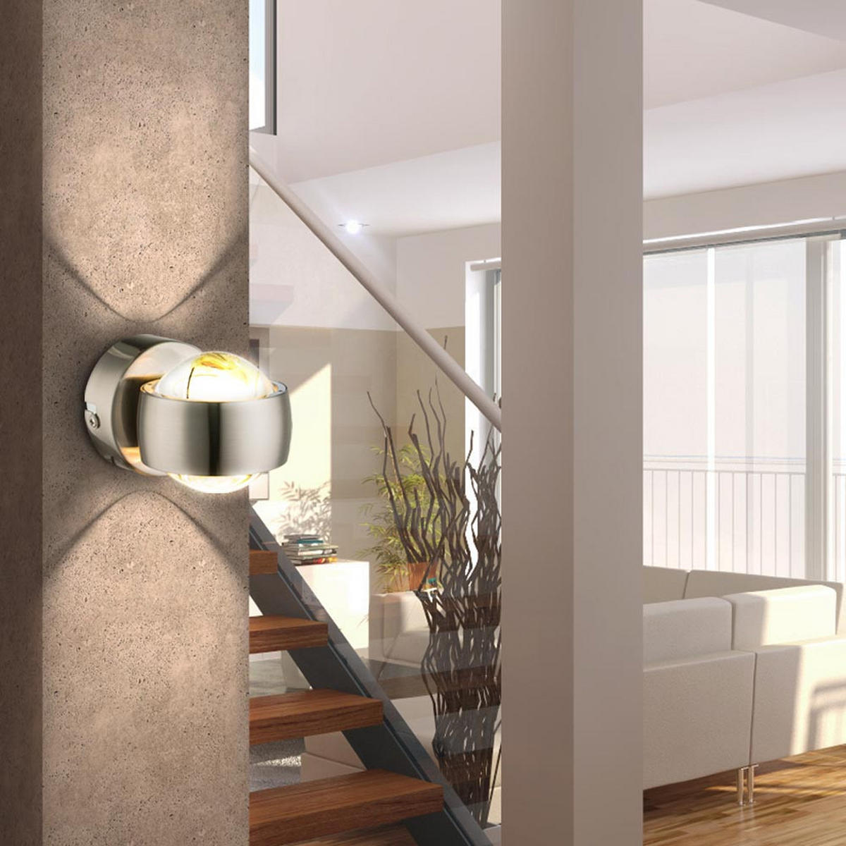 LED WANDLEUCHTE Randi Silber Glas - Silberfarben, Glas (7.5/10/10cm) - Globo Lighting