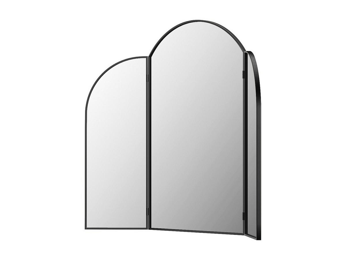 FRISEURSPIEGELS - Metall - 85 x 70,5 cm - Schwarz - QIANA - Schwarz, Metall (85/70.5/1.5cm) - Vente-Unique