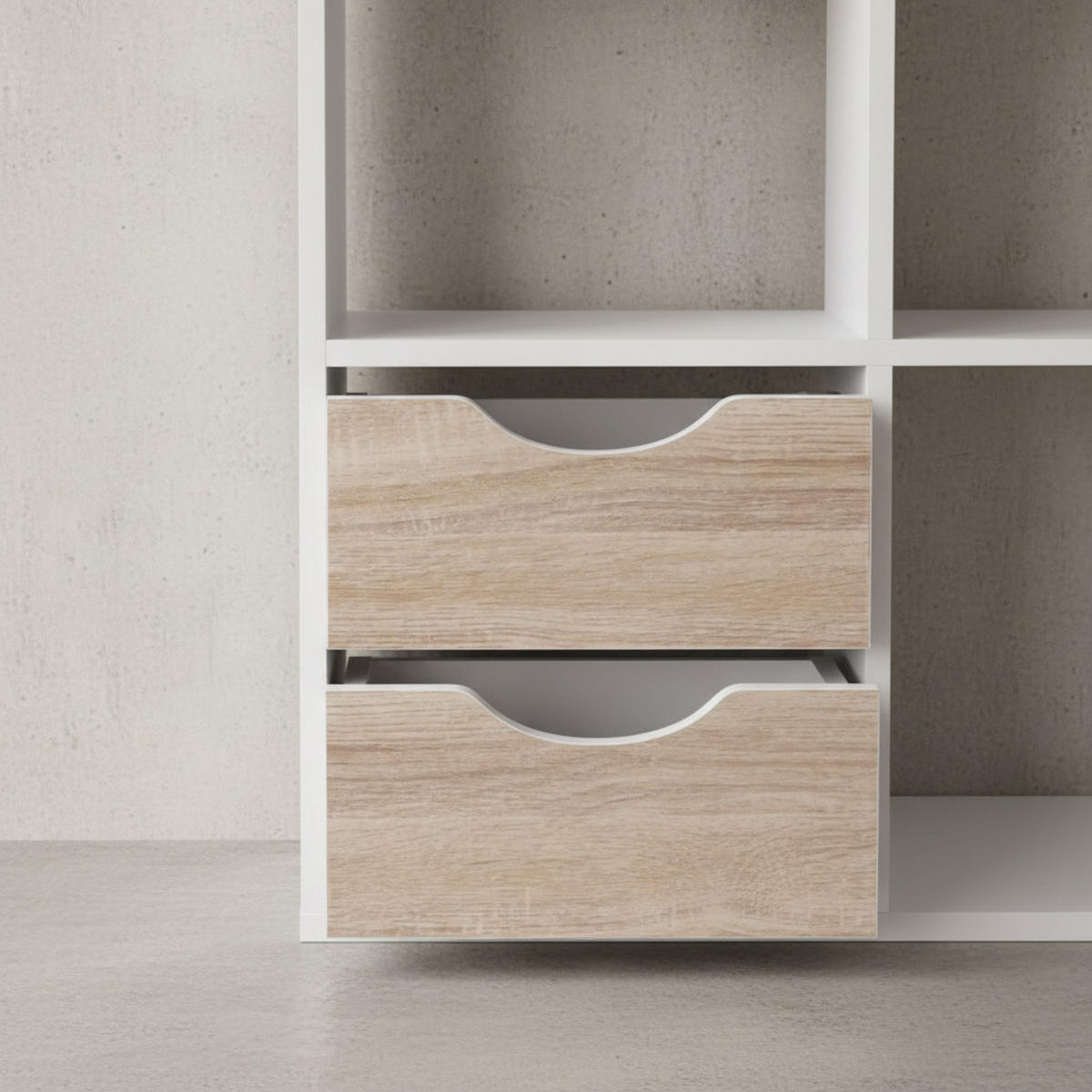 BÜCHERREGAL – Sonoma Eiche/Weiß, 8 Fächer, modern, Raumteiler-funktion - Weiß, Holz (60/120/29cm) - KADIMA DESIGN