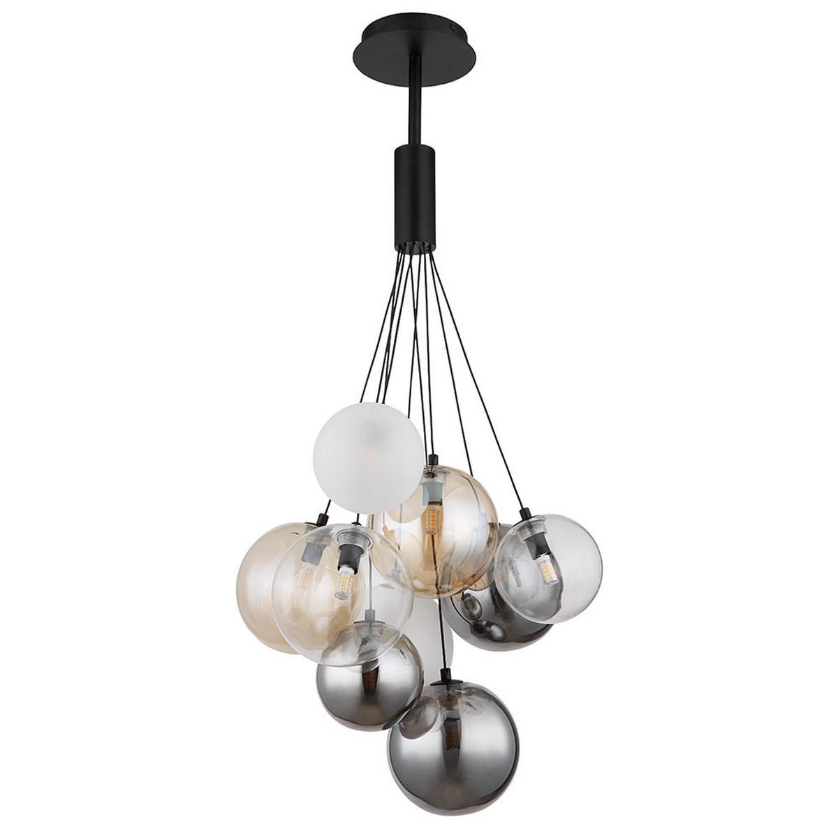 HÄNGELEUCHTE BALLGI - Schwarz, Glas (45/45/90cm) - Globo Lighting