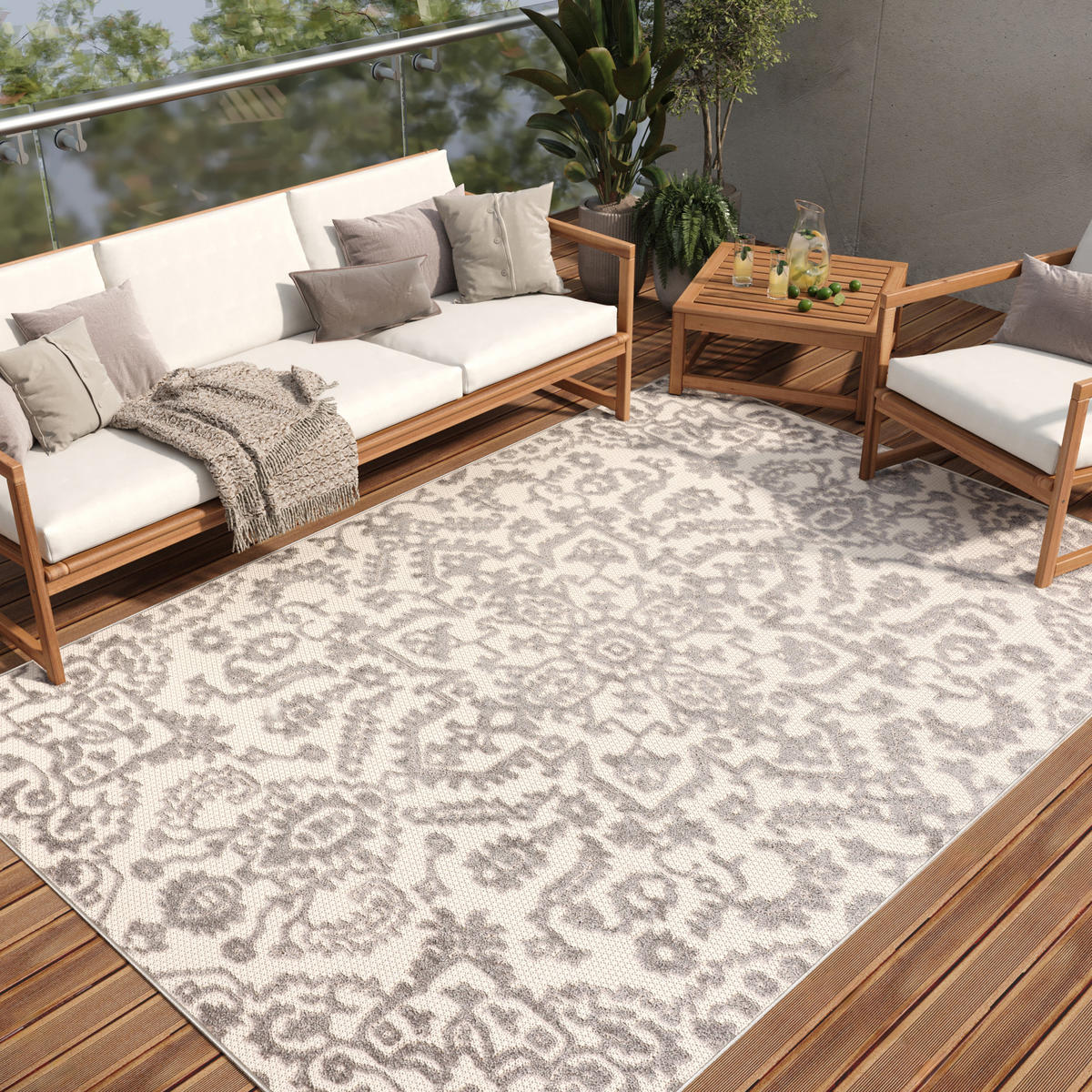 TEPPICH PATIO CREME 90/150 cm - Creme, Textil (90/150cm) - Tapiso