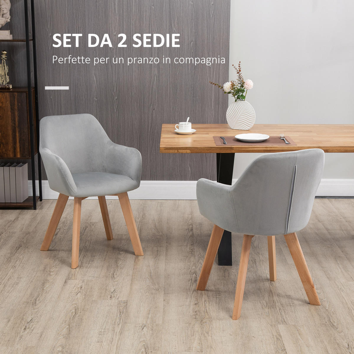 STÜHLE Grau 2 Stück - Grau, Textil (54/80/57cm) - GiPP