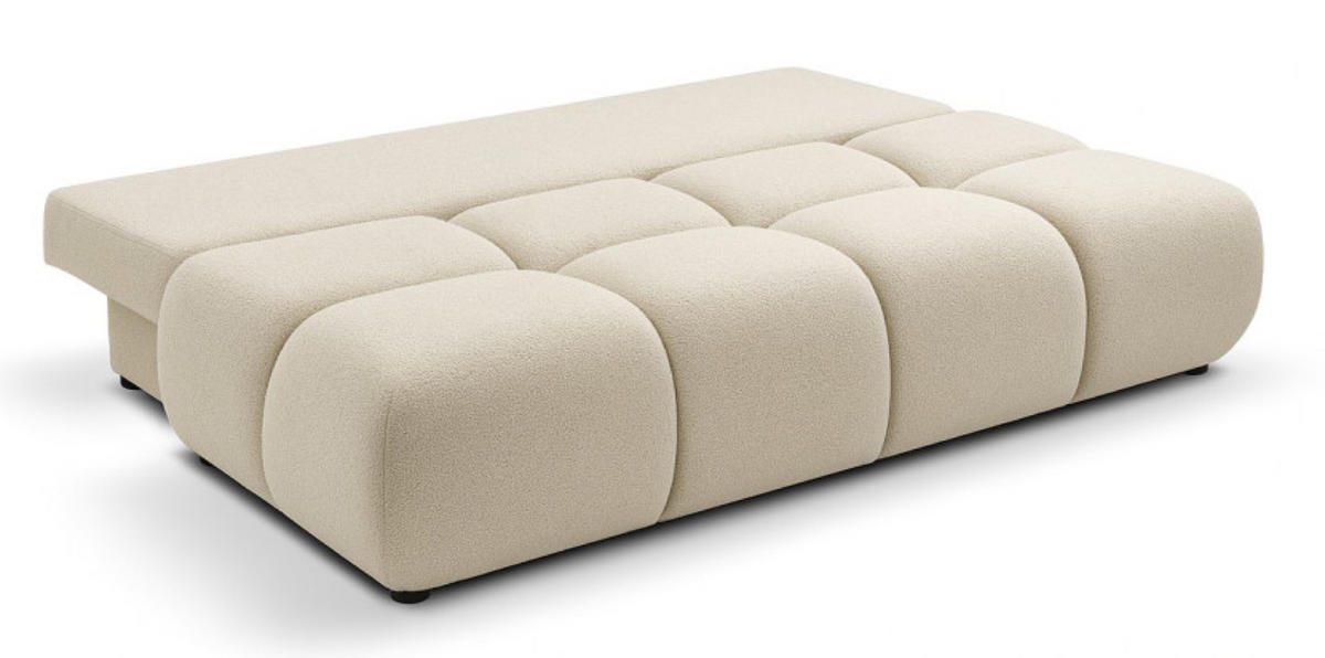 SITZSOFA Śmietankowa MILA Ausziehbar Ohne Armlehnen Bouclé - Weiß, Textil (214/89/104cm) - Sepro Meble