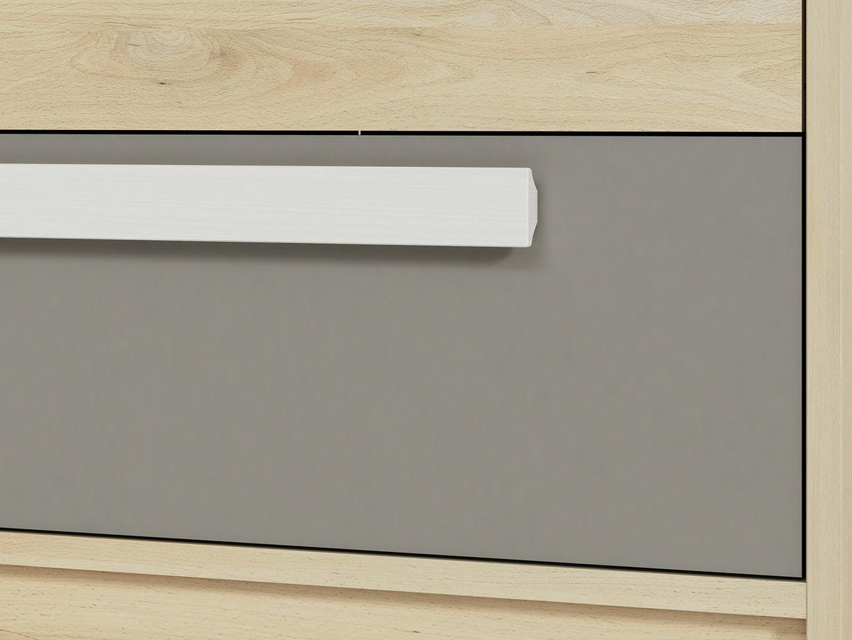 HIGHBOARD Drop Fjord Buche / weiß / grau - Multicolor/Braun, Holz/Holzwerkstoff (92/140/40cm) - Feldmann-Wohnen