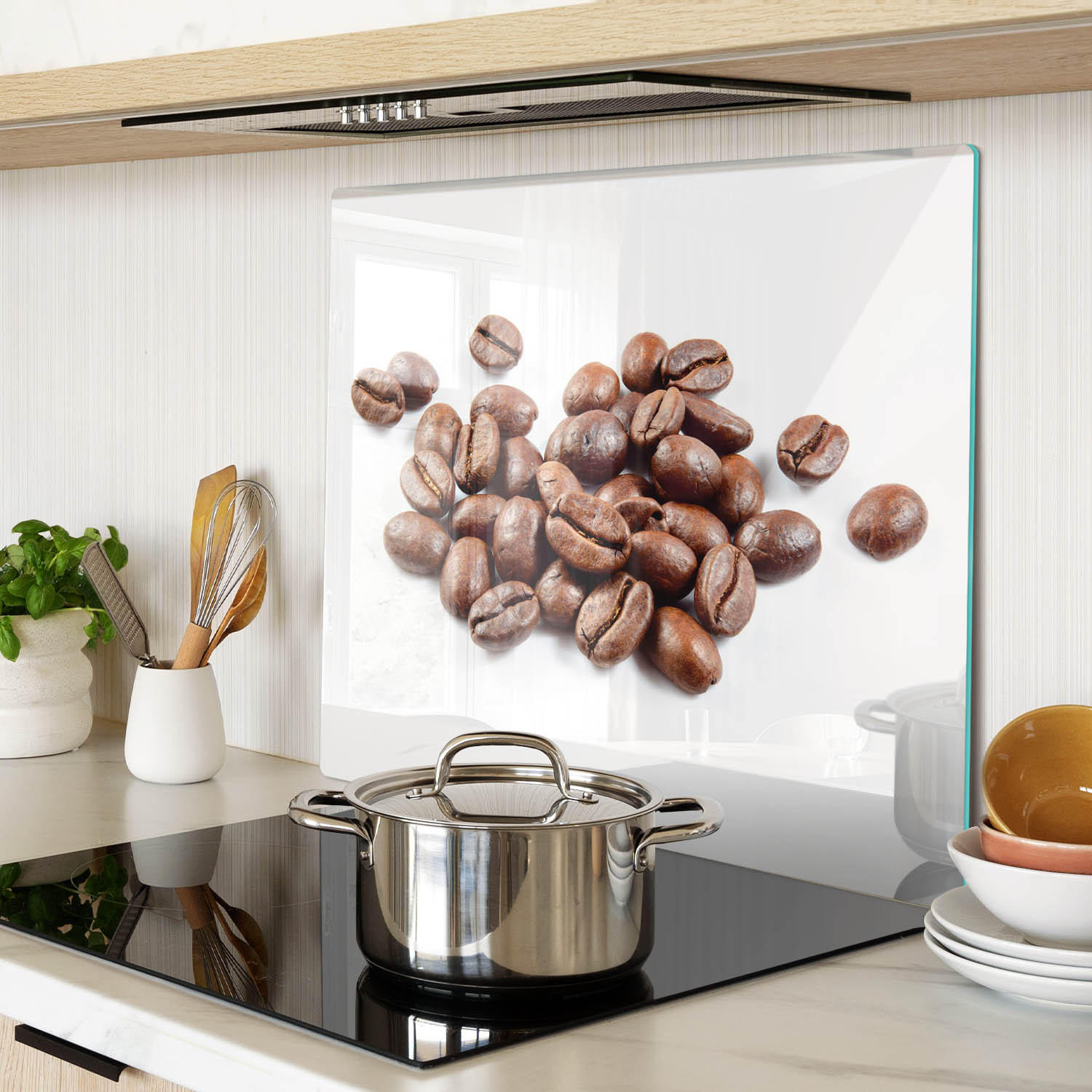 GLASPLATTE 60x52 cm Kaffeebohnen - Braun, Glas (60/0.4/52cm) - TULUP