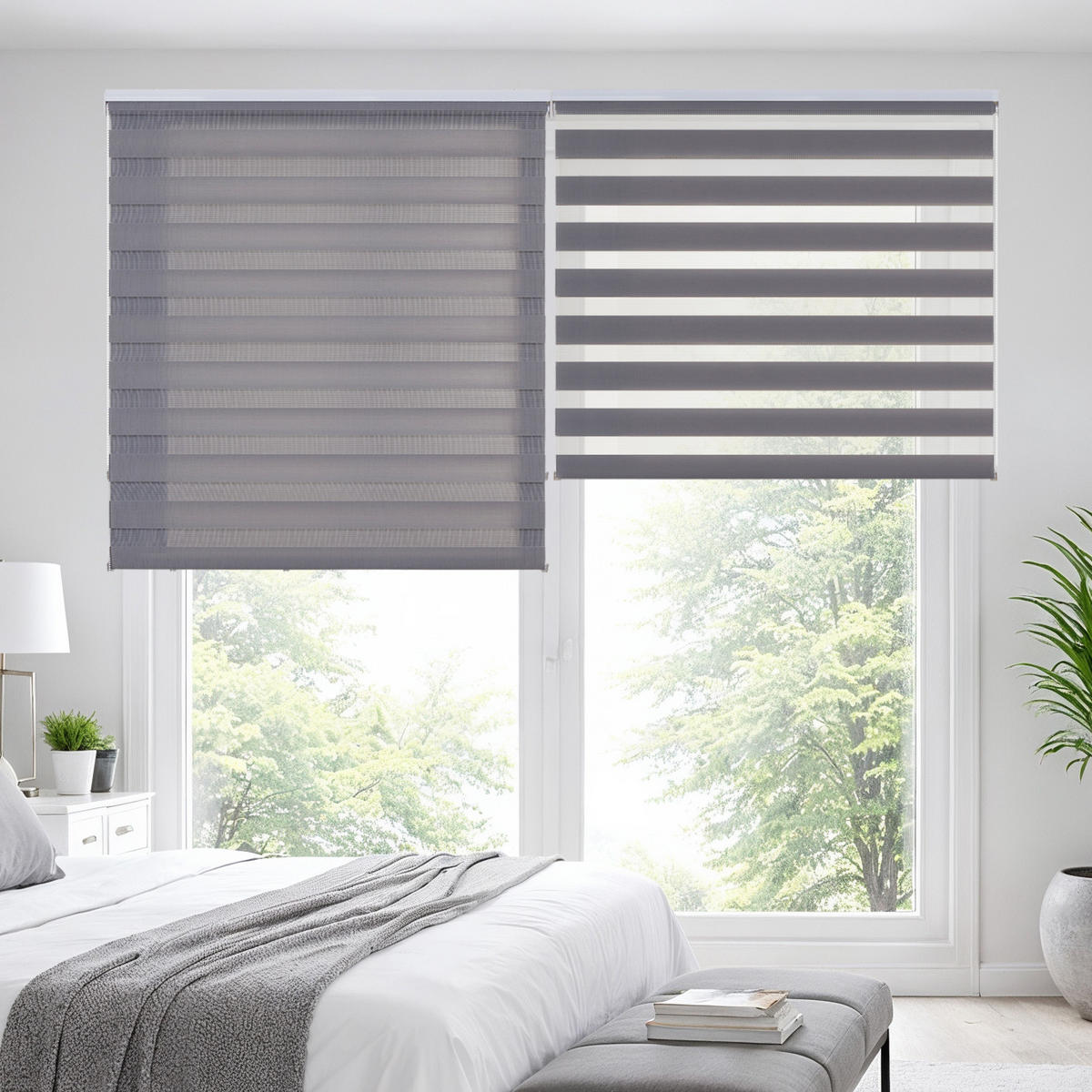 DOPPELROLLO Grau 180X250 - Grau, Kunststoff (180/250cm) - STORESDECO