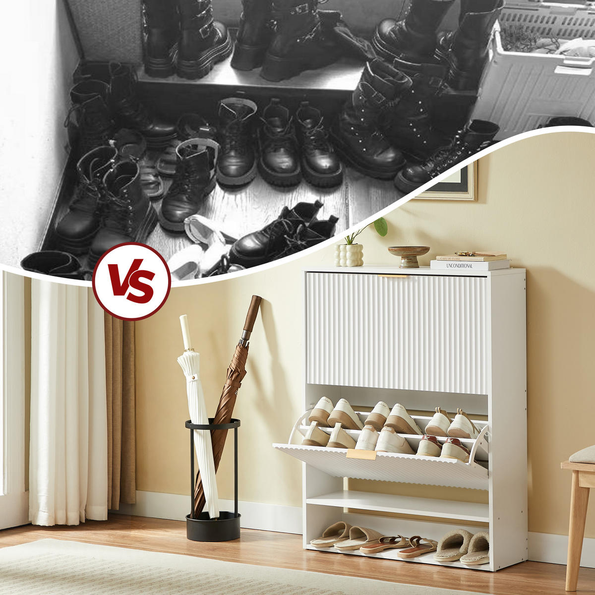 SCHUHSCHRANK Weiß 80/24/102 cm - Weiß, Holzwerkstoff (80/102/24cm) - PANGIVO