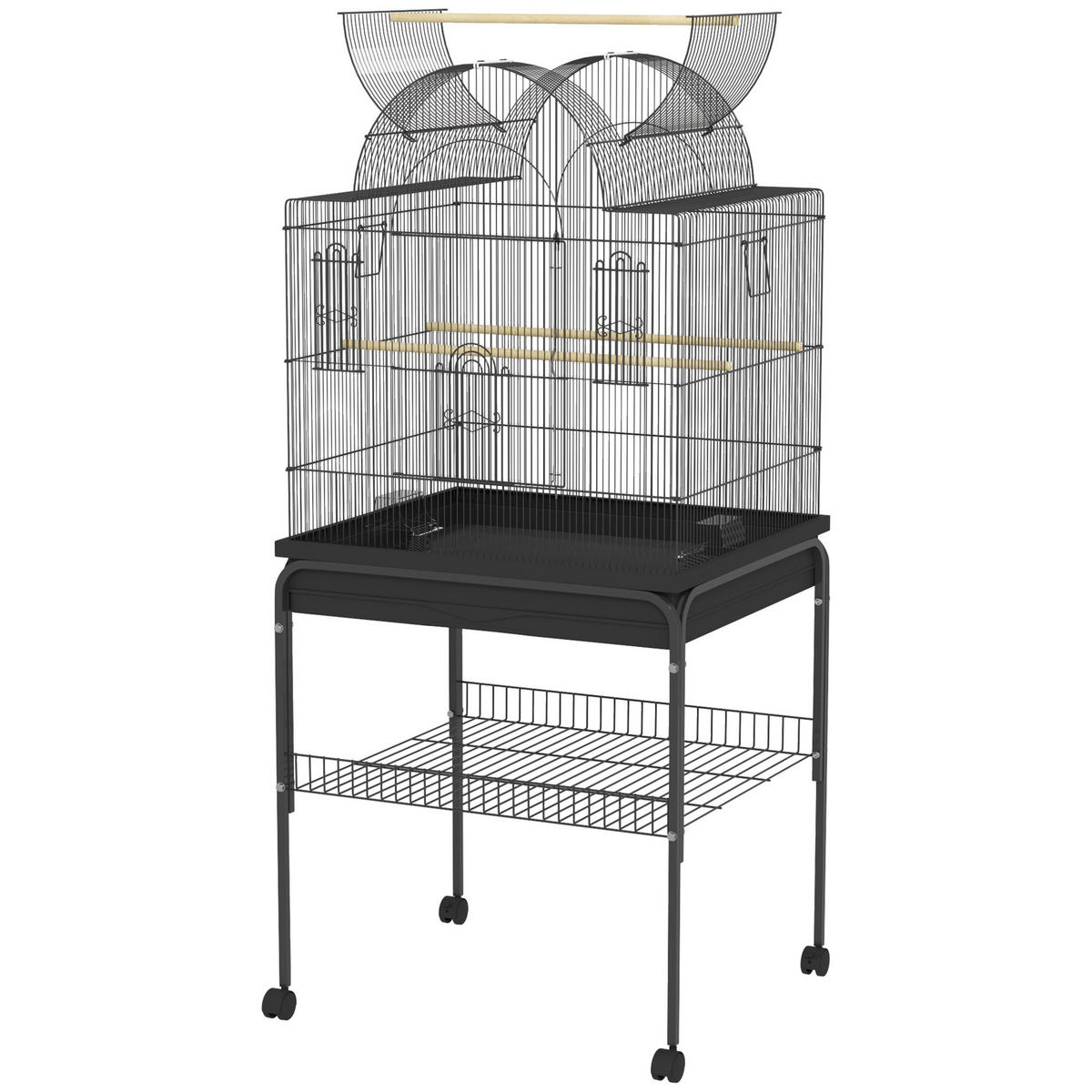 VOGELKÄFIG DE-10634 Schwarz - Schwarz, Metall (53/144/63cm) - ComfortXL