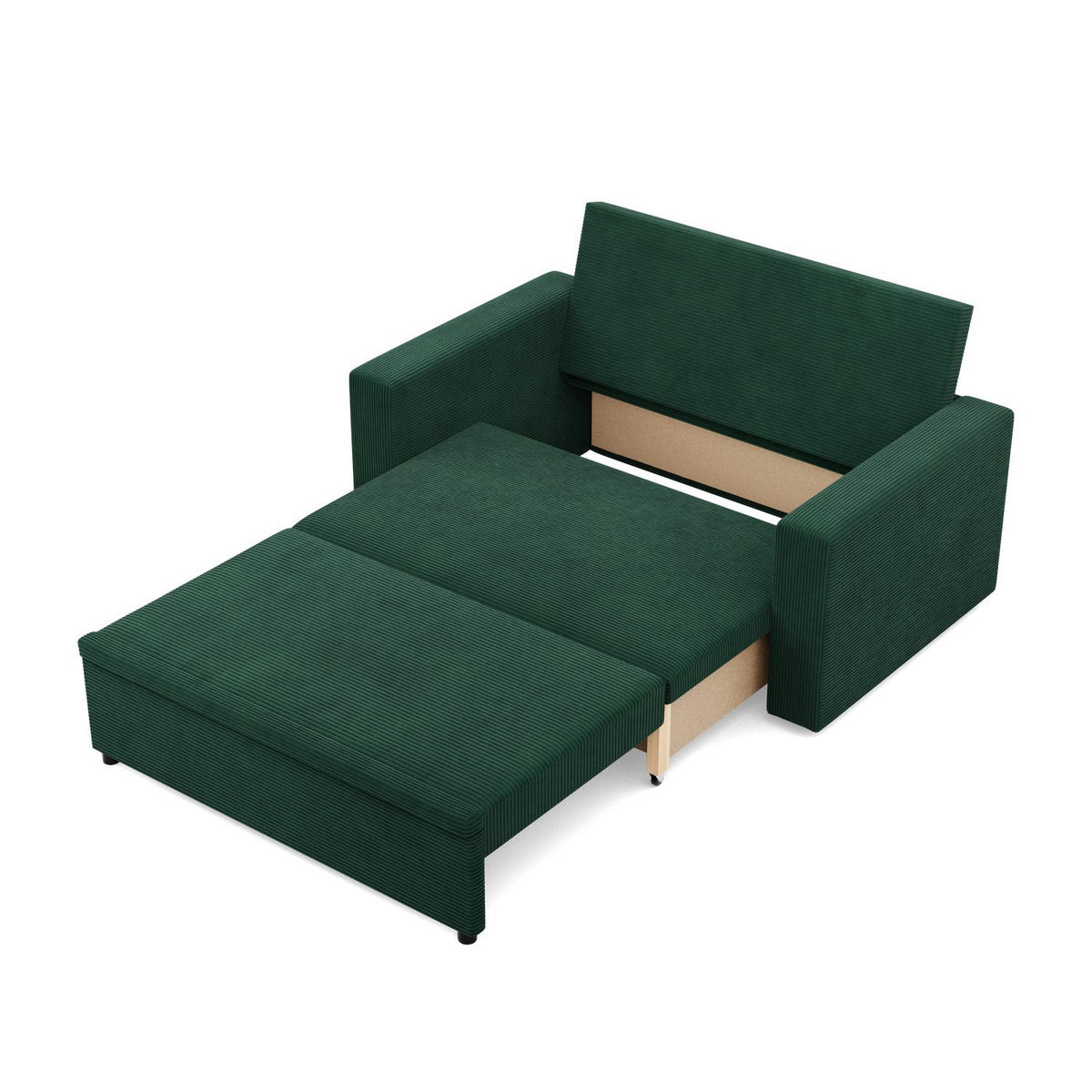 SOFA 2-SITZER MIT SCHLAFFUNKTION NEO, Cord - Dunkelgrün - Smaragdgrün, Textil (148/90/87cm)