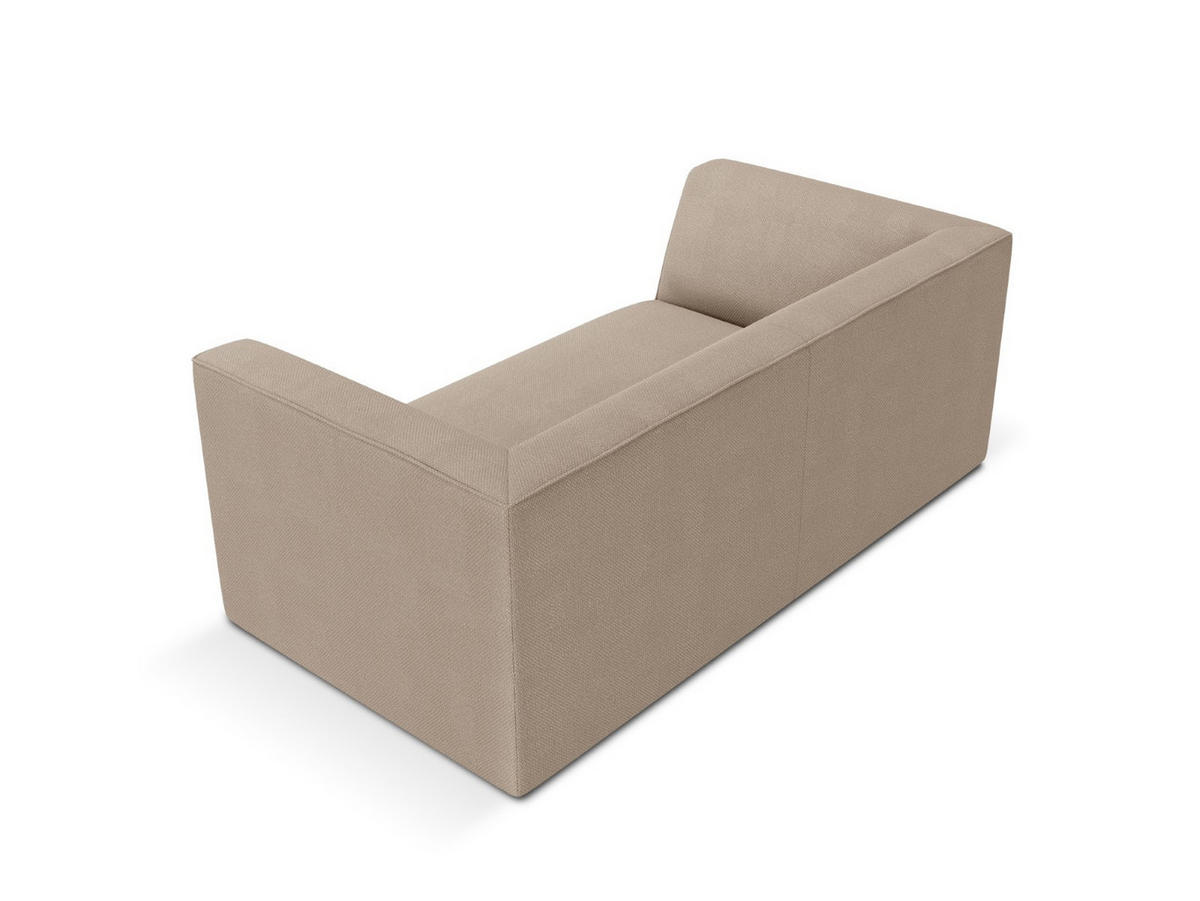 SOFA Ruby aus strukturiertem Stoff dunkelbeige 2 Sitzplätze - Sandfarben, Textil (174/69/93cm) - Micadoni