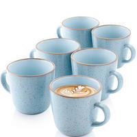 KAFFEEBECHER SET RIO LAGUNE - 6 teilig aus Steingut - Blau, Keramik (0.43L) - Sänger