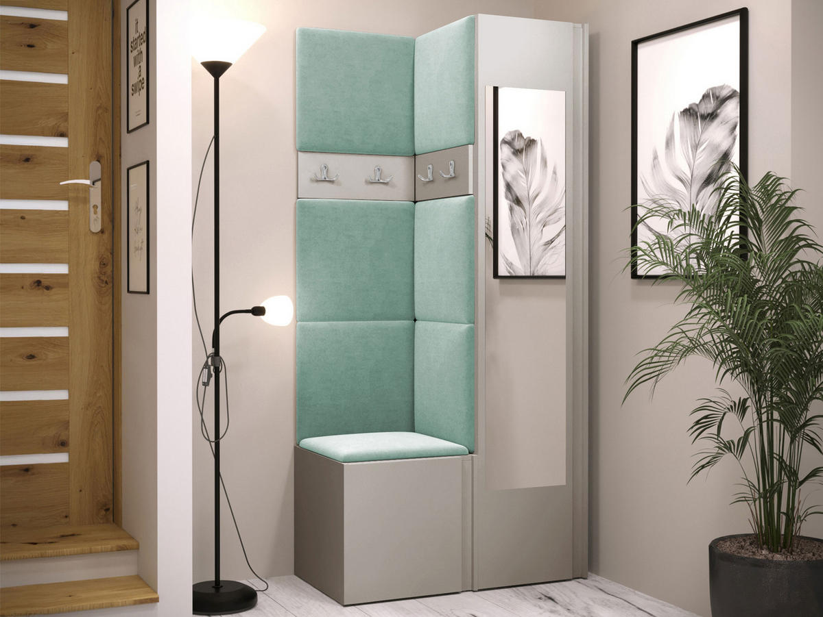 GARDEROBEN-SET Orion XXV - Kaschmir/Mintgrün, Holzwerkstoff/Kunststoff (82/186/46cm) - MIRJAN24