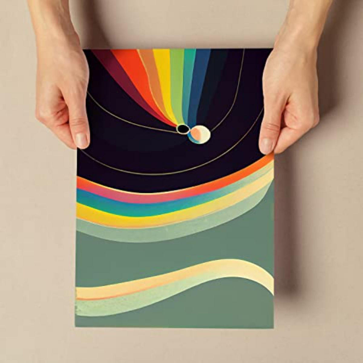 POSTER Set mit 4 Abstrakt Kugel Moderne Galaxien A4 Rahmenlos - Klar, Papier (29.7/3cm) - Nacnic