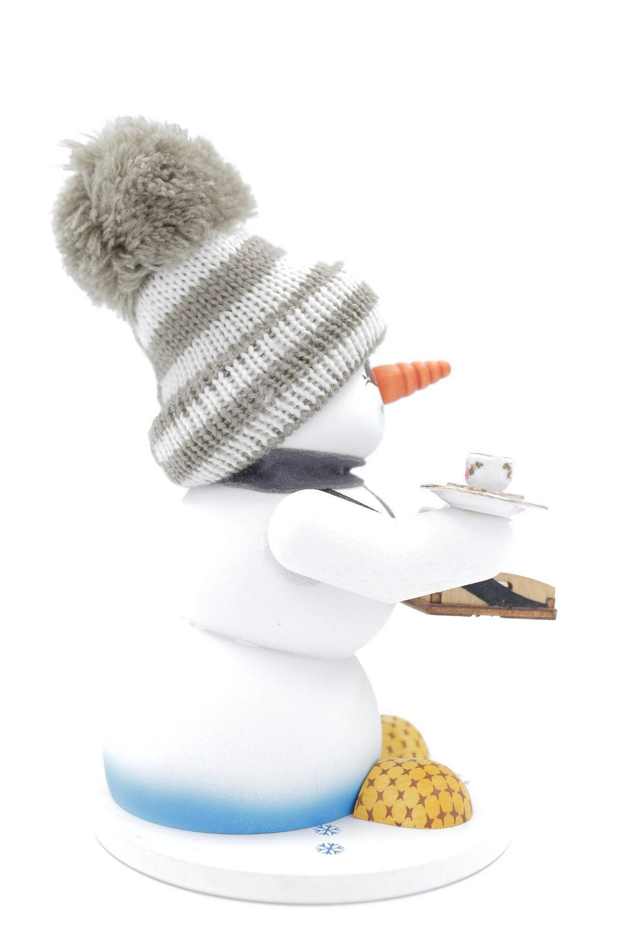 RAUCHFIGUR Schneemann Weiß Bauchladen 19 cm - Multicolor, Holz (15/19/0.1cm)