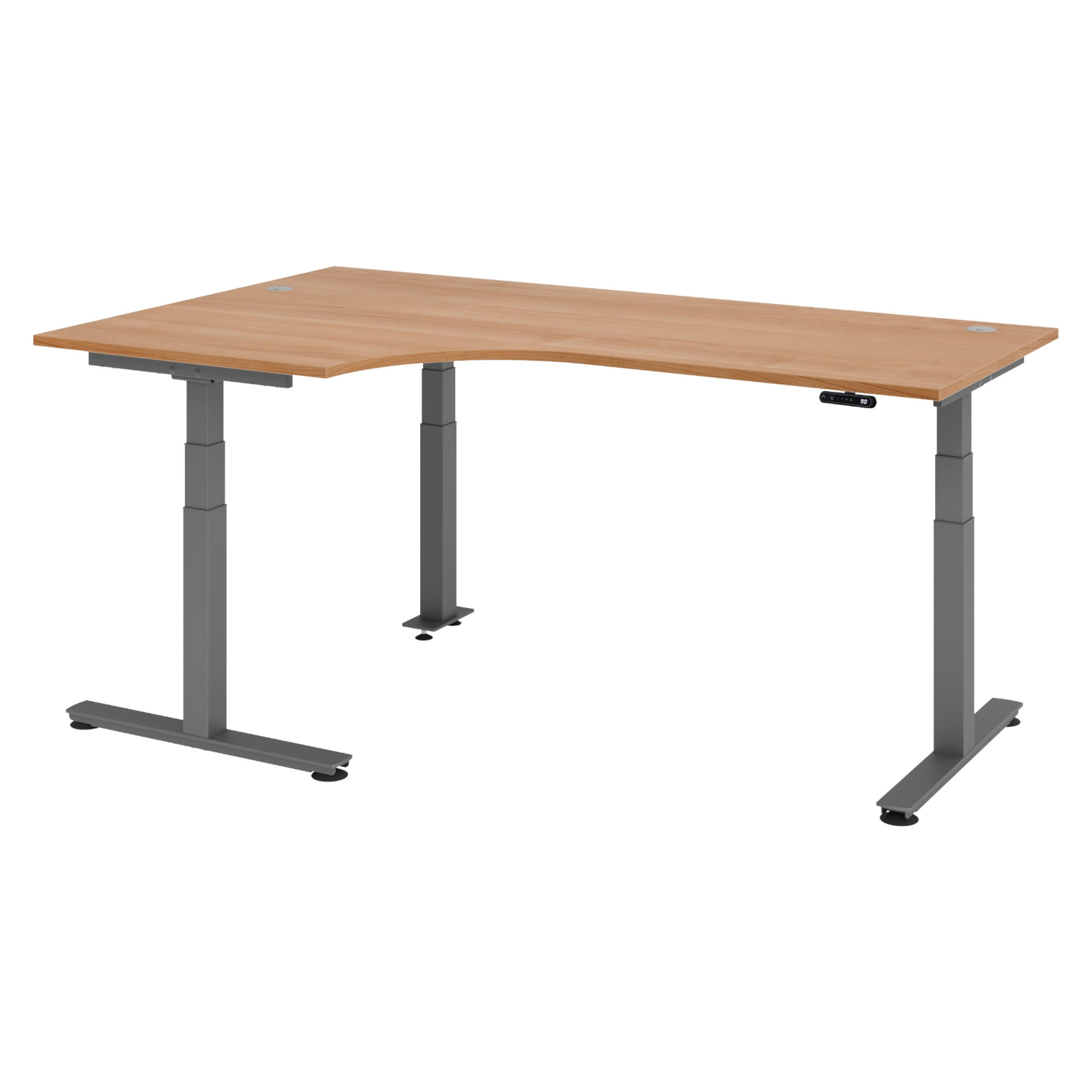 SCHREIBTISCH elektrisch XDSM 120/200/72 cm in Nussbaumfarben/Graphitfarben - Nussbaumfarben/Graphitfarben, Holzwerkstoff (120/200/72cm) - bümö