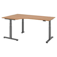 SCHREIBTISCH elektrisch XDSM 120/200/72 cm in Nussbaumfarben/Graphitfarben - Nussbaumfarben/Graphitfarben, Holzwerkstoff (120/200/72cm) - bümö