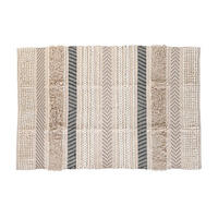 TEPPICH 180 x 120 x 1 cm Schwarz Beige Baumwolle Boho - Multicolor, Naturmaterialien (120/180cm) - DKD Home Decor