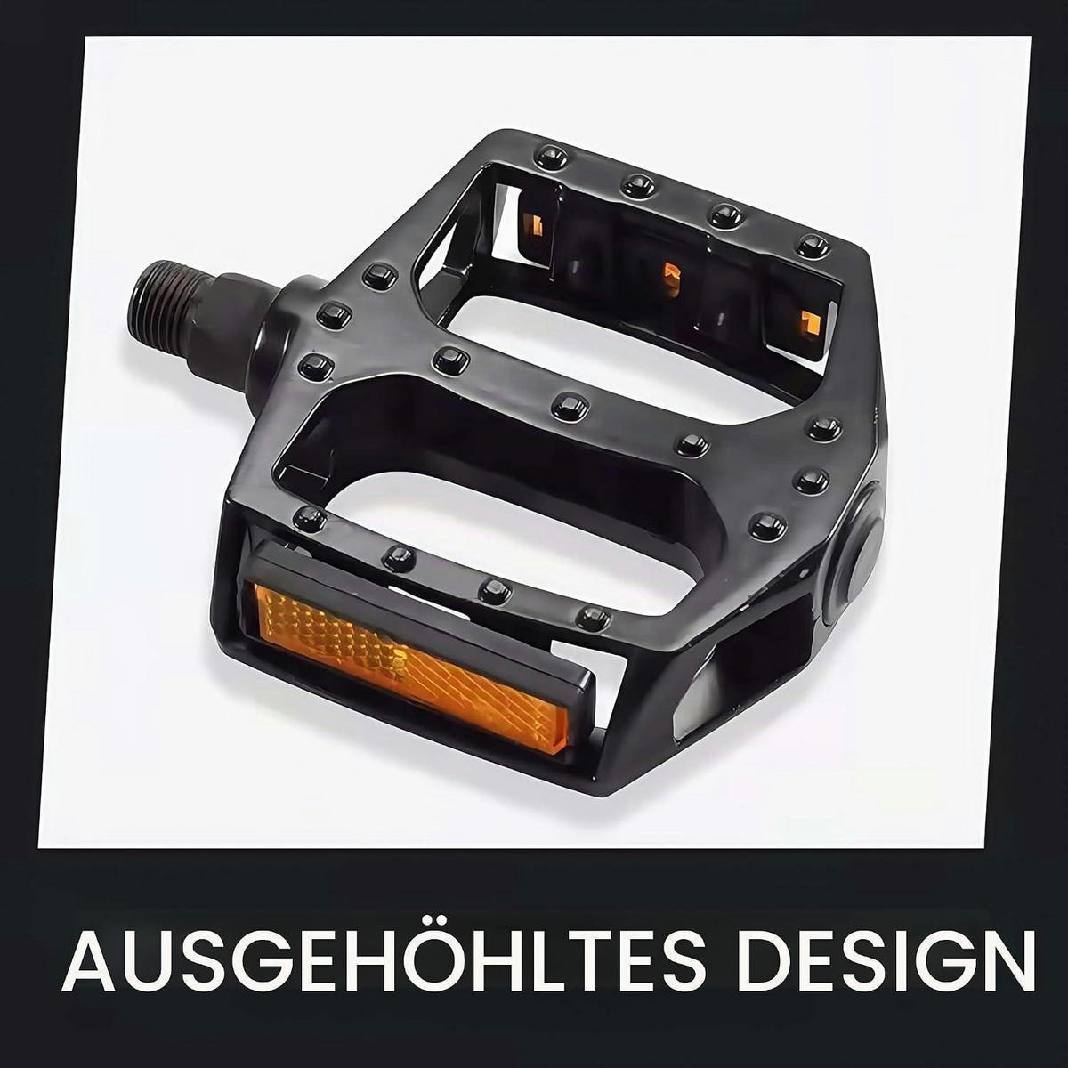 FAHRRADPEDALE Aluminium Schwarz mit Reflektoren - Schwarz, Metall (10/1.5/11cm)