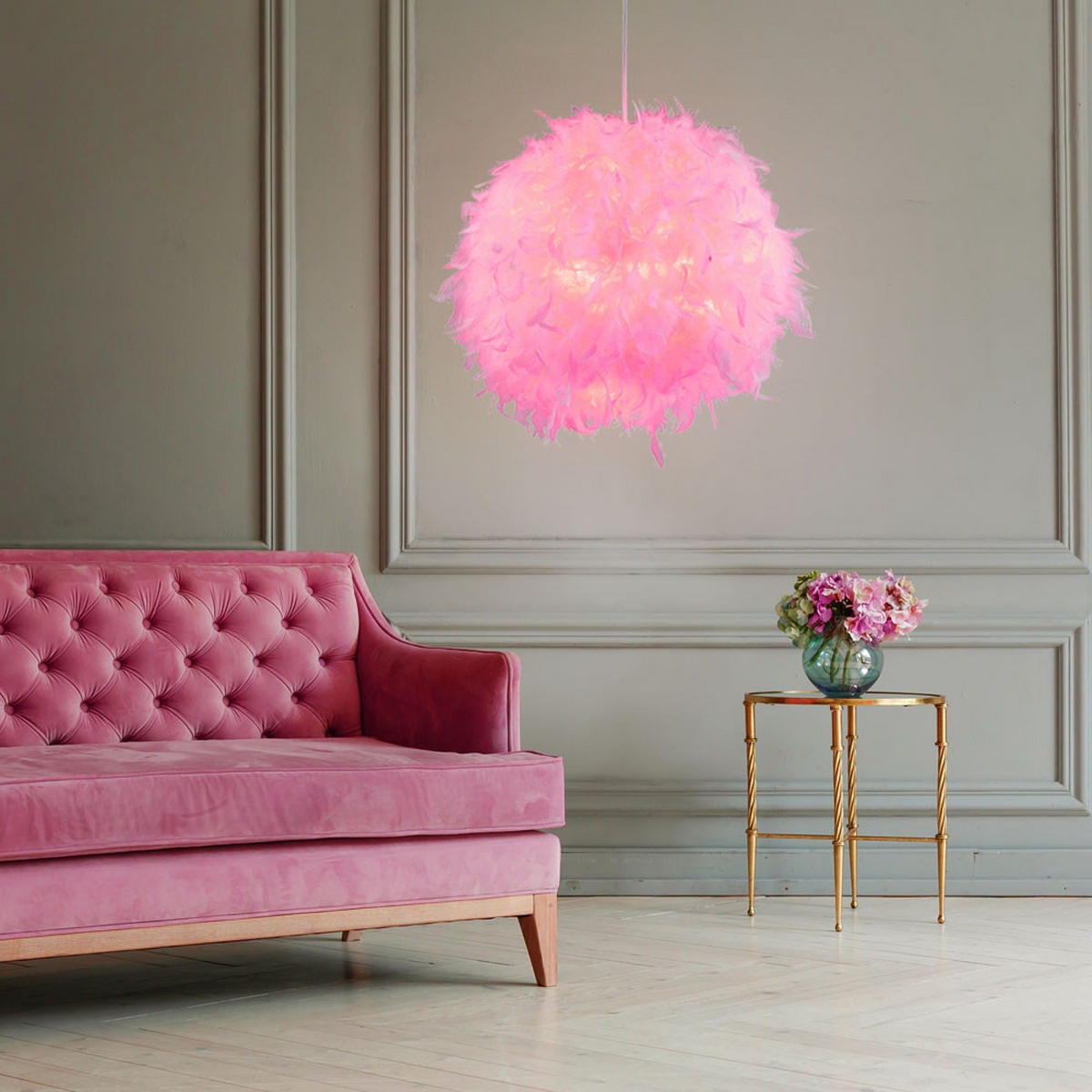 LED HÄNGELEUCHTE Metall Pink - Rosa, Metall (30/30/150cm) - Nowa