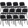 BESUCHERSTUHL 12er Set Lederlook schwarz - Schwarz, Textil/Metall (53/83/53cm) - CLP