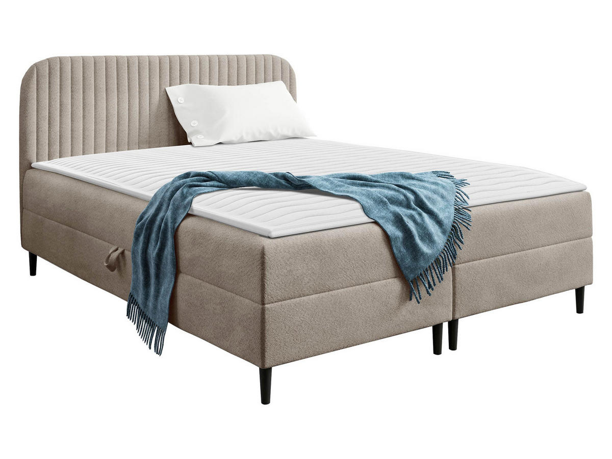 BOXBETT Box Best 1 - H3 - Hellbraun/Schwarz, Holz/Holzwerkstoff (200/200cm) - MIRJAN24