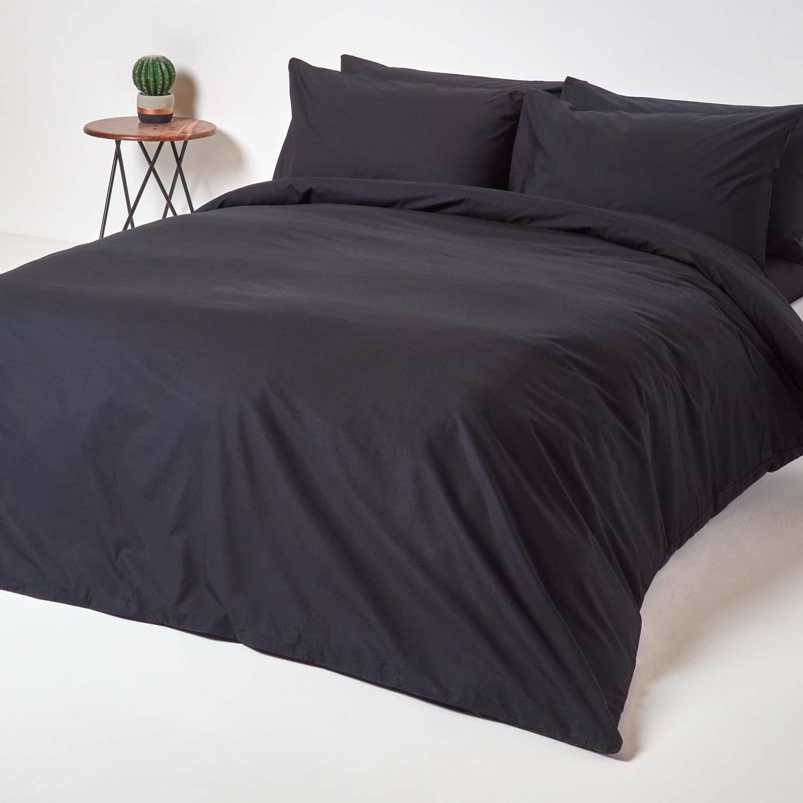 BETTWÄSCHE Perkal Fadendichte 200 - Schwarz, Textil (200/200cm) - Homescapes