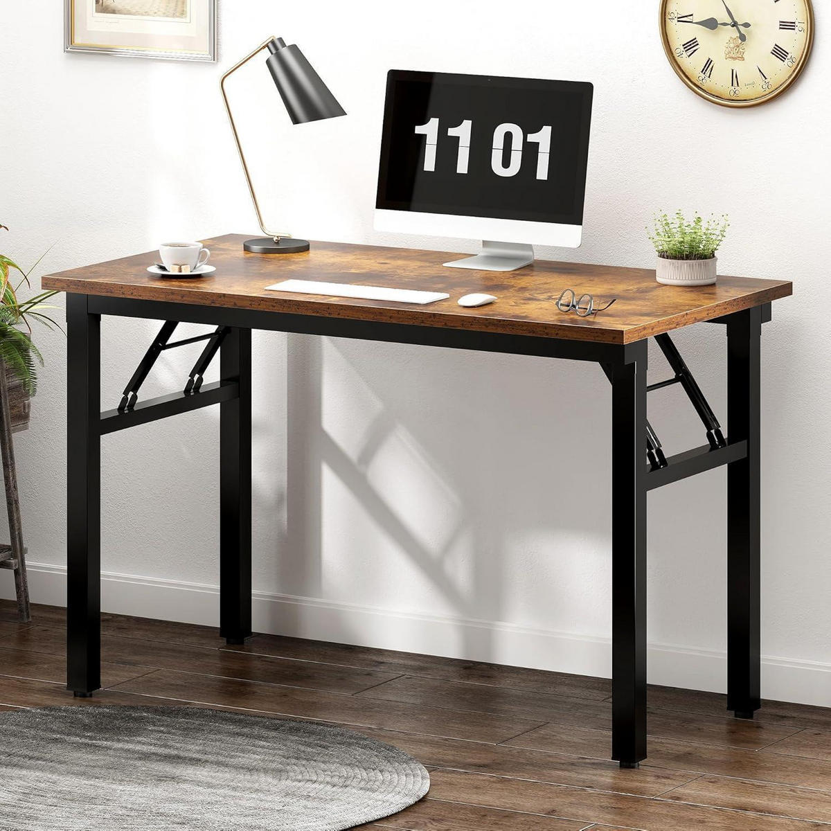 SCHREIBTISCH Klapptisch Vintage-Schwarz 80 x 40 cm - Braun, Holzwerkstoff (80/40/75cm)
