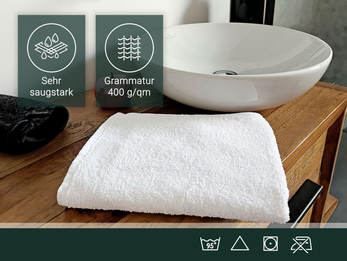 HANDTÜCHER, 6er-Set, 50x100 cm, 100% Baumwolle, Weiß - Weiß, Textil (50/100cm) - Zollner