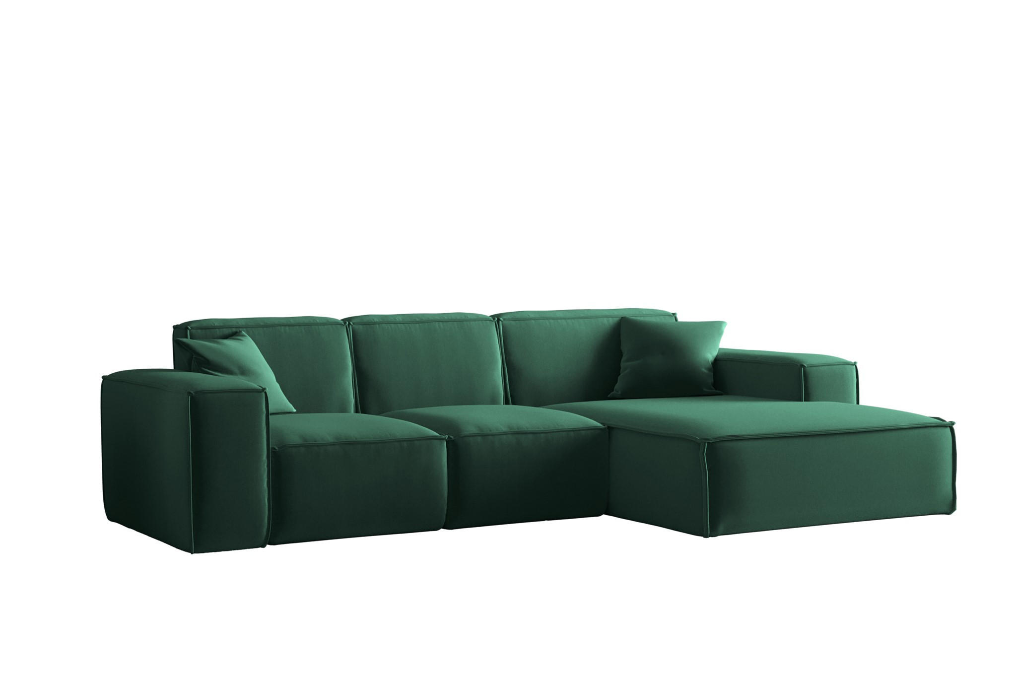 ECKSOFA Ottom Celes Premium Opera Velvet - Grün, Holzwerkstoff/Textil (266/165cm) - Fun Möbel