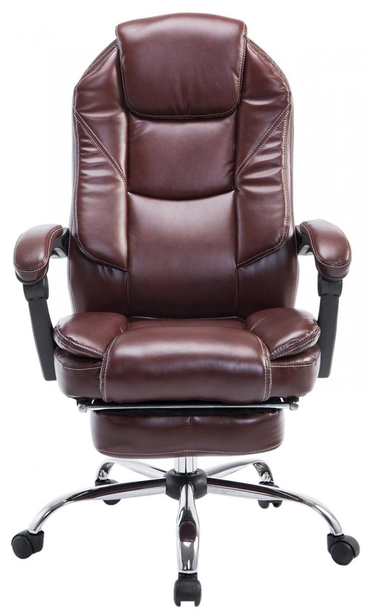 CHEFSESSEL Lederlook Bordeauxrot - Chromfarben/Bordeaux, Textil/Metall (67/114/64cm) - CLP