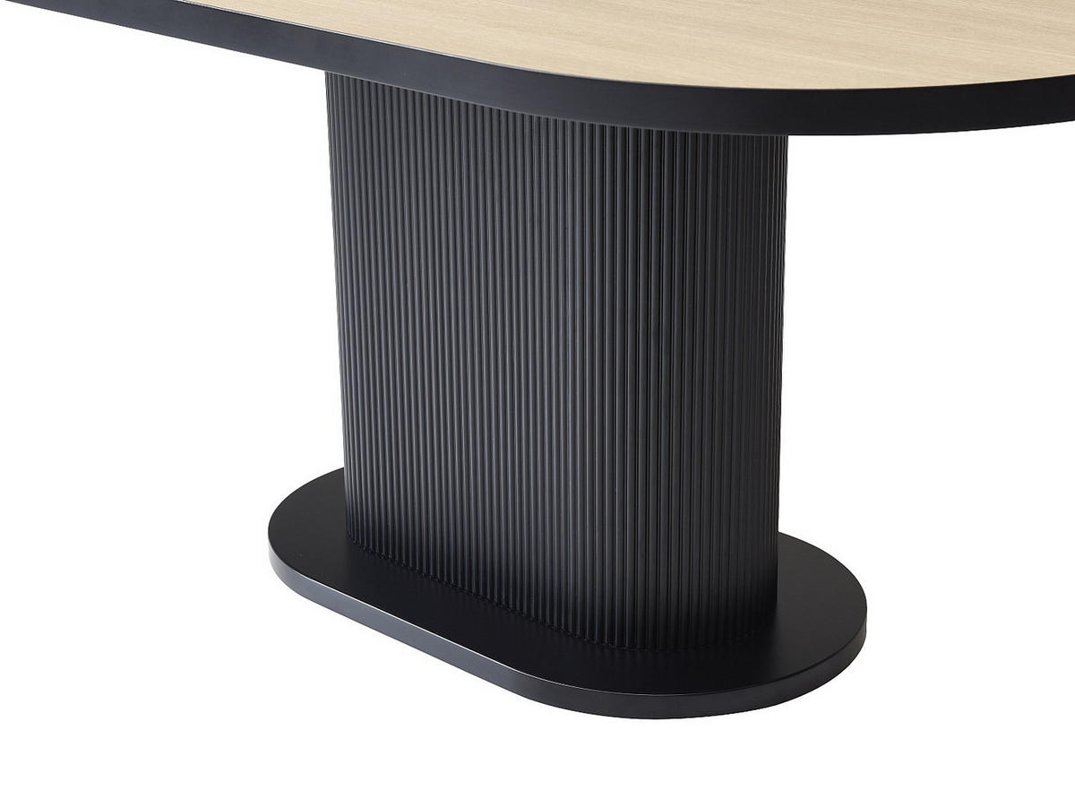 ESSTISCH - 6 Personen - MDF - Holzfarben & Schwarz - CALIENO - Schwarz, Holz (160/90/76cm) - Vente-Unique