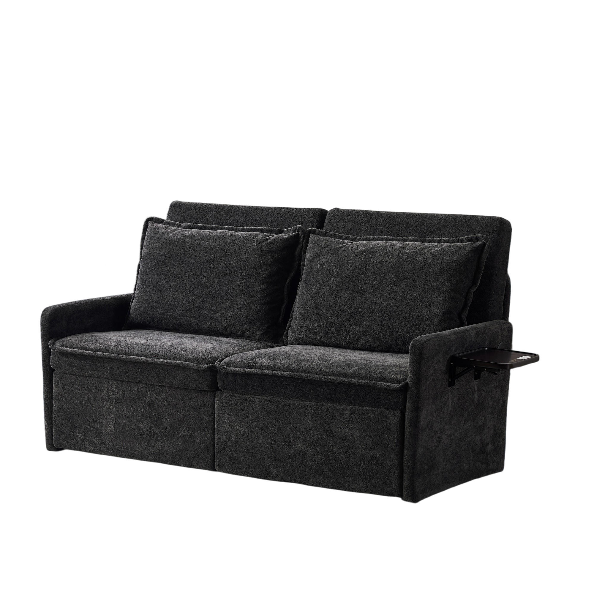 SCHLAFSOFA DE-33505 mit 5‑Stufen verstellbar Schwarz - Schwarz, Textil (172.5/95/71cm) - ComfortXL