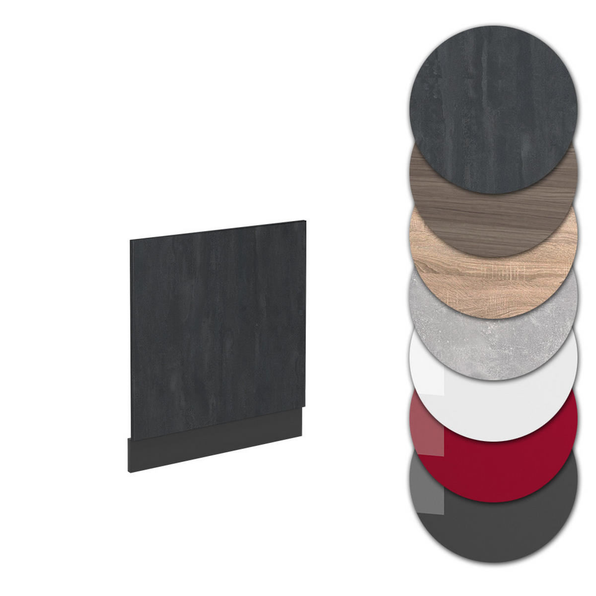 FRONTBLENDE R-Line Schwarz Beton 60 cm AP Eiche - Anthrazit/Schwarz, Holzwerkstoff (60/57.2/1.6cm) - Vicco