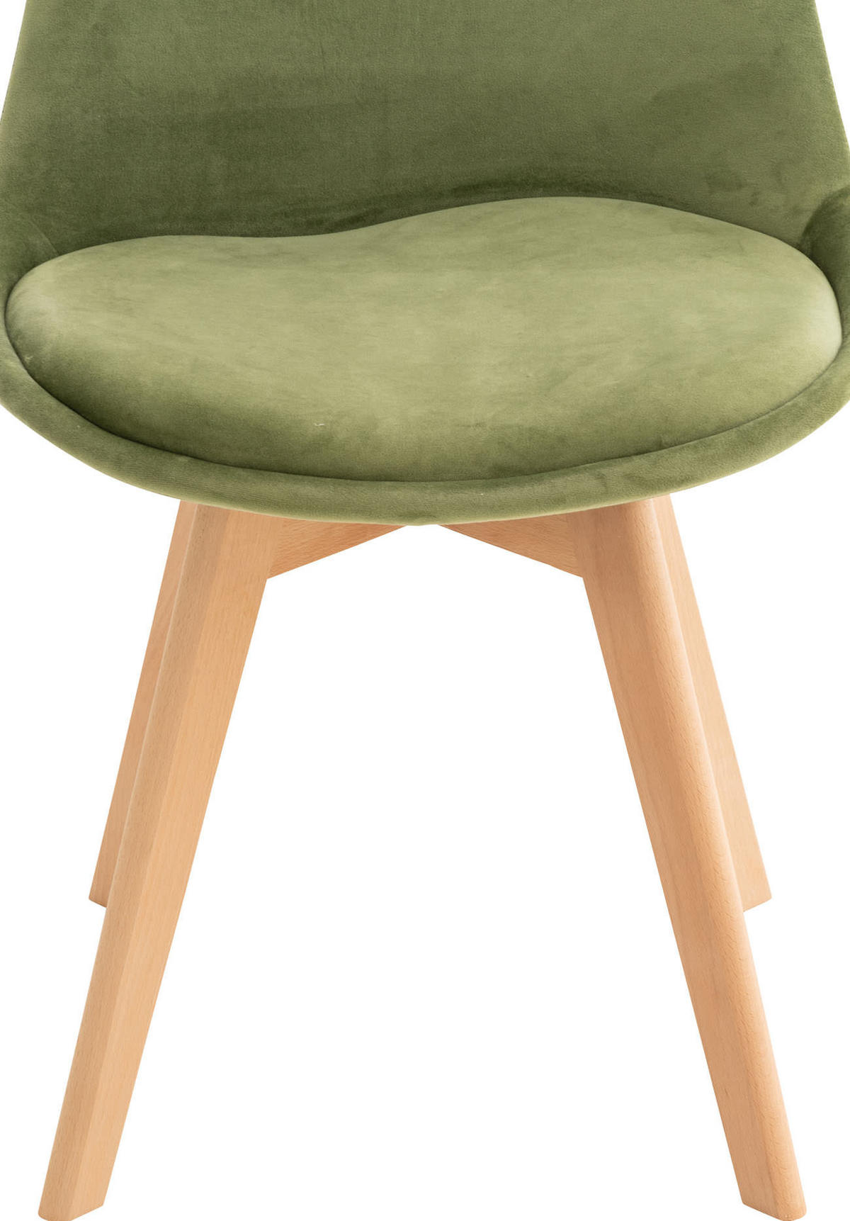 STUHL Samt hellgrün - Eukalyptusholzfarben/Hellgrün, Holz/Textil (49/83/50cm) - CLP