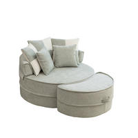 ECKSOFA 163/121/66 cm Mintgrün mit Fußbank - Mintgrün, Textil (163/121cm) - Oxeza