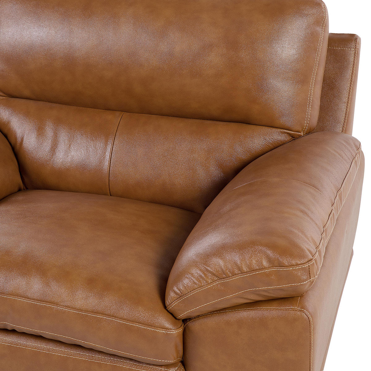 SESSEL Leder goldbraun Horten - Braun, Leder/Kunststoff (115/89/85cm) - Beliani