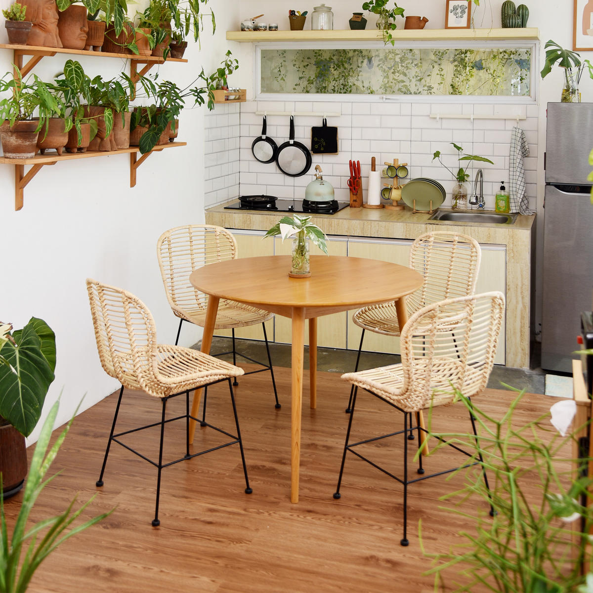 STUHL 2er-Set Rattan Braun - Braun, Holz (46/85/57cm) - Nordlys