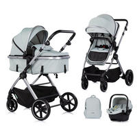 KOMBIKINDERWAGEN Pearl 3 in 1 grün EVA-Material, 5-Punkt-Gurt, 3-Punkt-Gurt, Babyschale, Sportsitz - Grün, Metall (75/65/104cm) - Chipolino