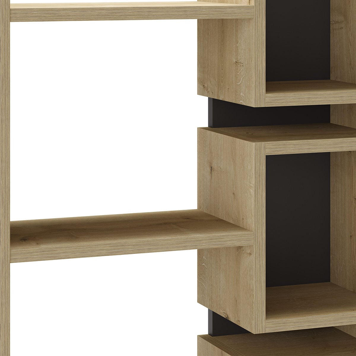 REGAL Design H168,5 cm - Eladi - Eiche Bianco/Anthrazit, Holzwerkstoff (22/168.5/27.8cm) - Calicosy