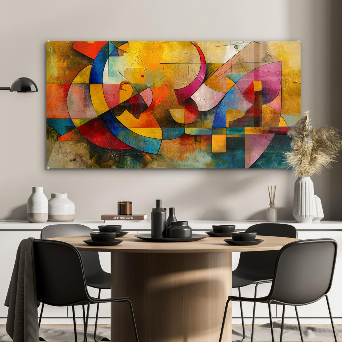 ACRYLGLASBILD Kunst - Abstrakt - Modern 120x60 cm - Gelb, Glas (120/60cm) - MuchoWow