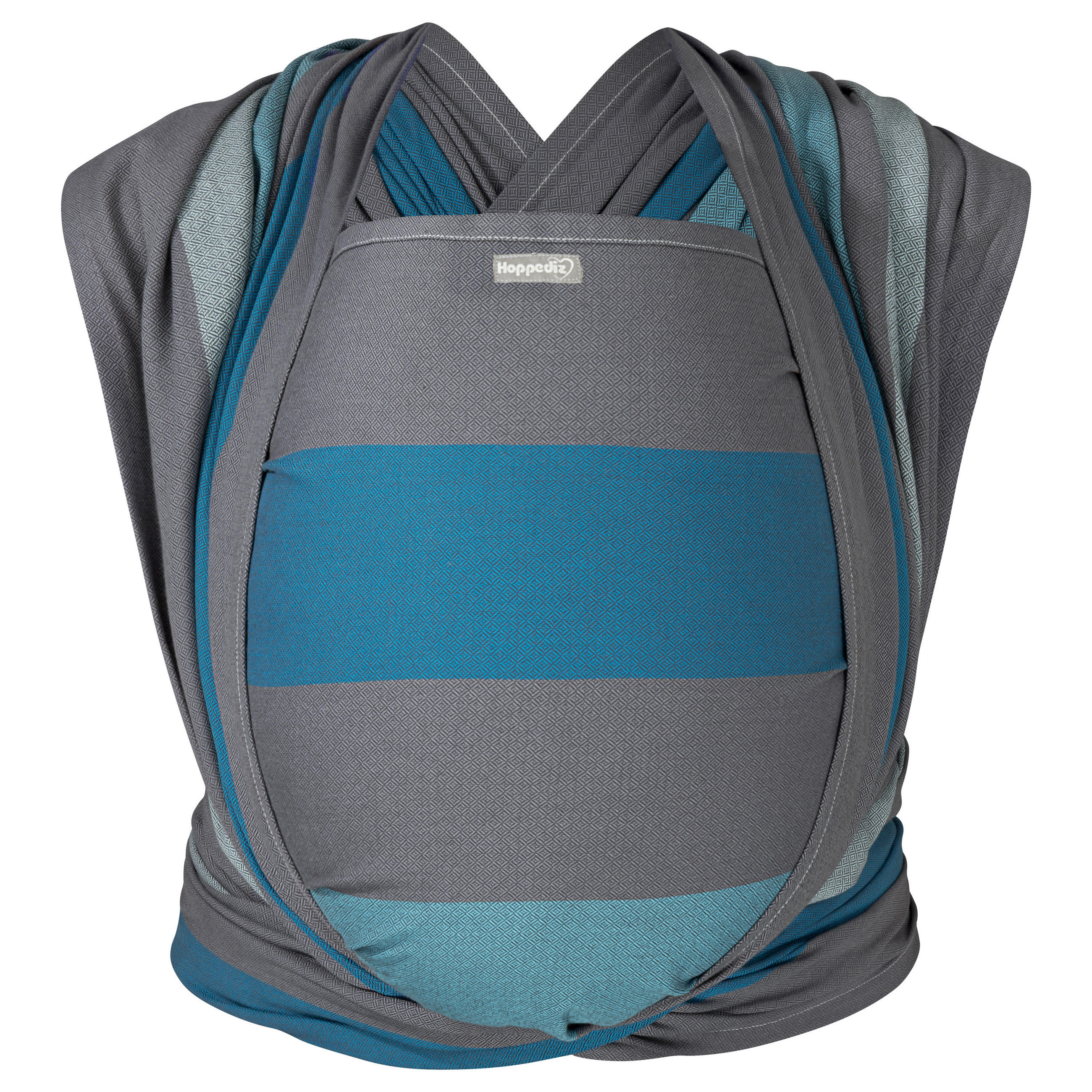 BABYTRAGETUCH Gewebtes Tragetuch - Taupe/Blau, Textil (70/0.1/460cm) - Hoppediz