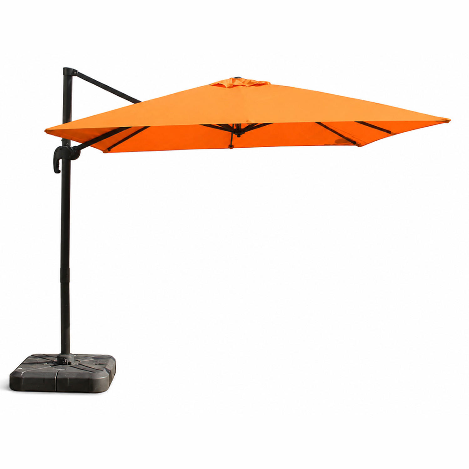 SONNENSCHIRM Palatino Orange Quadratisch 3 x 3 cm Deportiert Rotierbar um 360 - Orange, Metall (300/300cm) - Concept Usine