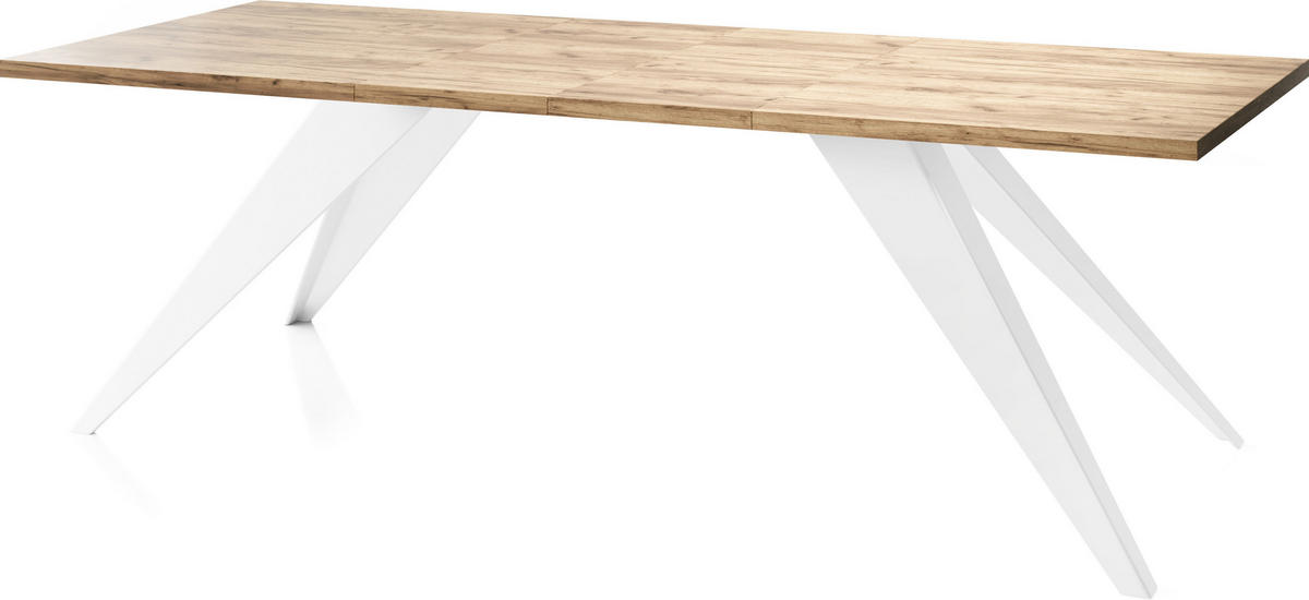 ESSTISCH Vance Weiß rechteckig ausziehbar, Craft Eiche 140-240/80/76 cm - Eiche Wotan/Weiß, Holzwerkstoff/Metall (140/80/76cm) - WFL GROUP