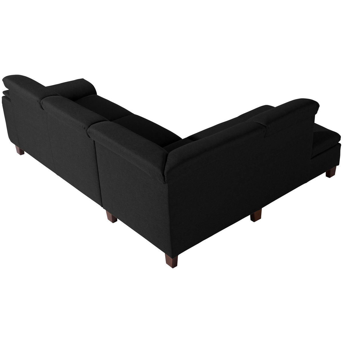 ECKSOFA mit Ottomane links Kaylil Flachgewebe schwarz - Schwarz, Kunststoff (187/247cm) - 58aufmkessel