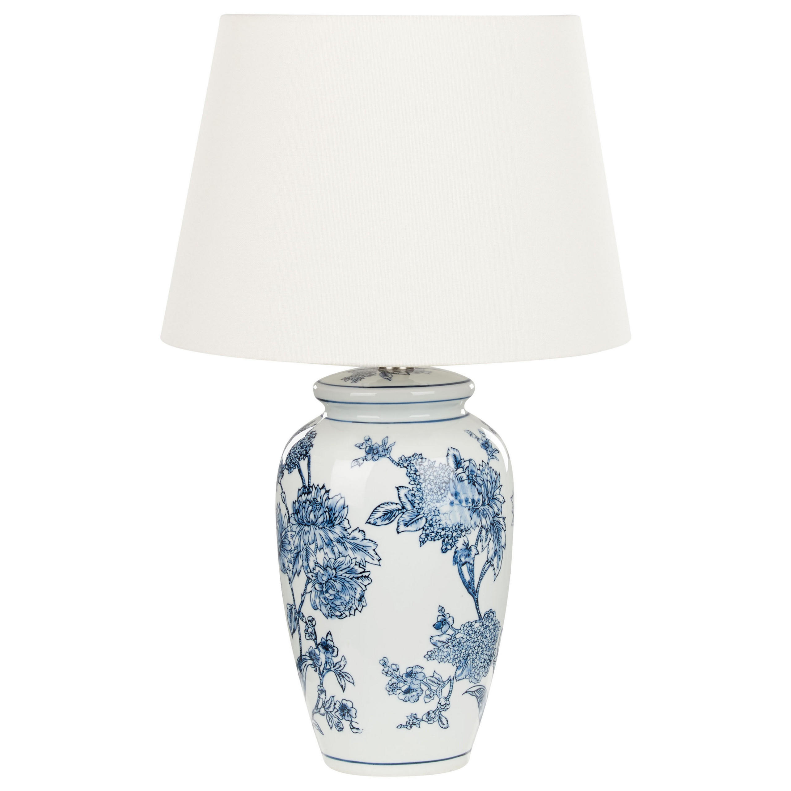 TISCHLAMPE Weiß Beluso - Blau/Weiß, Keramik (32/32/54cm) - Beliani
